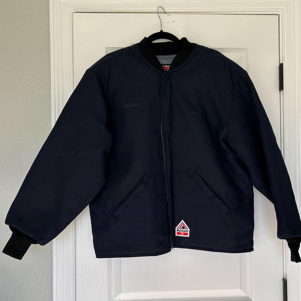 ❌SOLD❌Bulwark Flame Resistant Navy Blue Bomber Jacket